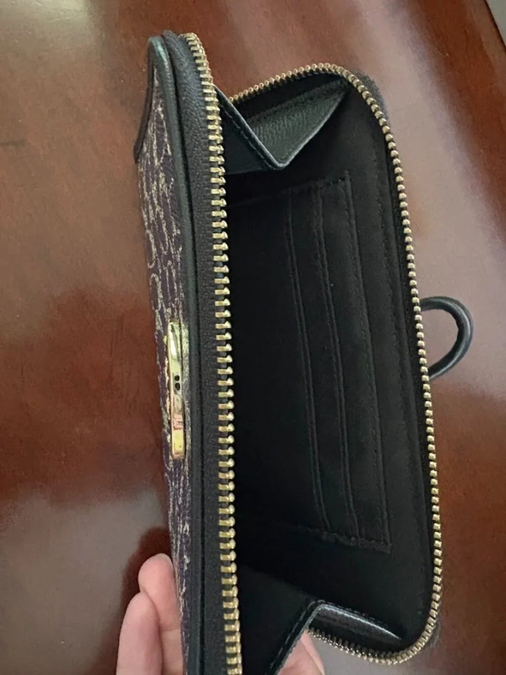 COACH purple signature wristlet wallet